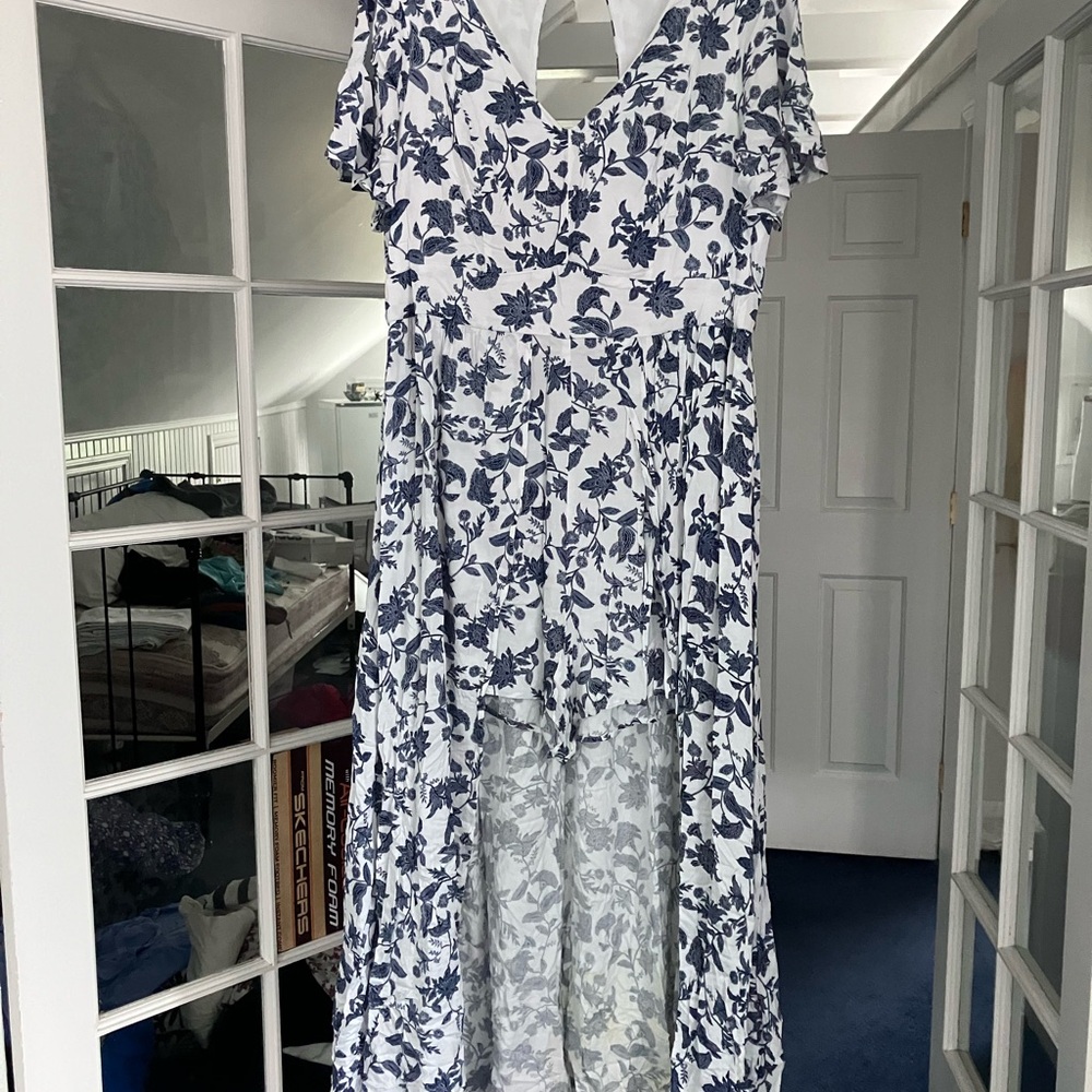 Torrid Paisley Hi-Low Romper Maxi Dress 16 - Picture 5 of 6